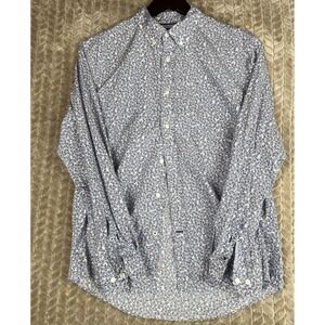 Tommy‎ Hilfiger LG Custom Fit Long Sleeve Shirt Blue/White Floral Print